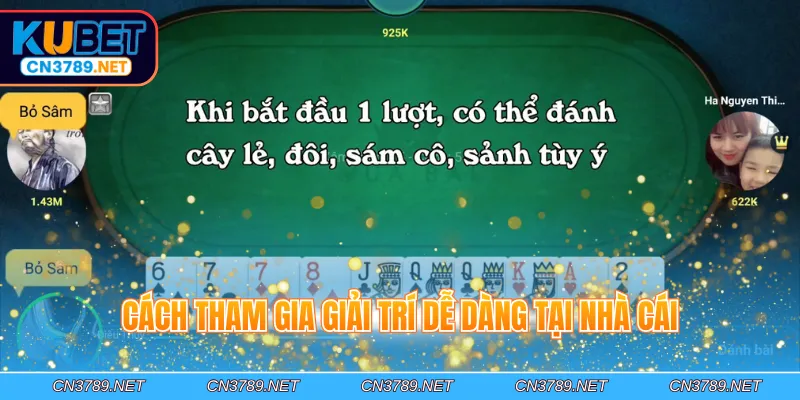 Cách tham gia giải trí dễ dàng tại nhà cái