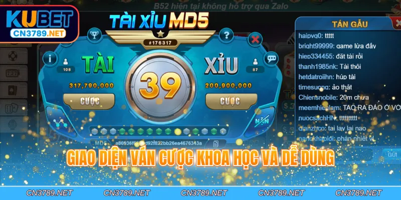 Giao diện ván cược khoa học và dễ dùng