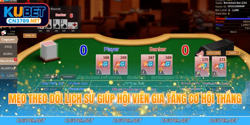 Mẹo theo dõi lịch sử giúp hội viên gia tăng cơ hội thắng